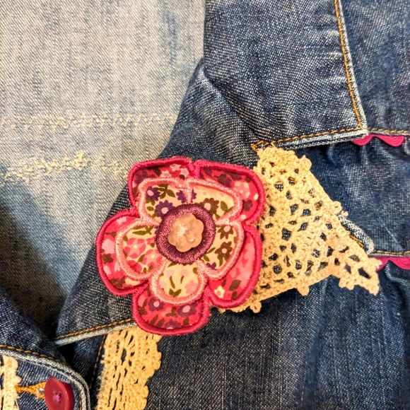 Unicorn themed OOAK  Valentine's Day Handmade Denim Jacket Girls - Picture 7 of 8